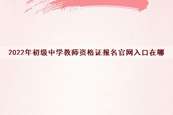 2022年初级中学教师资格证报名官网入口在哪