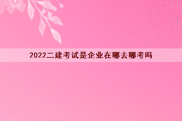 2022二建考试是企业在哪去哪考吗