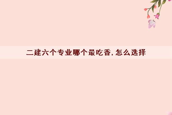 二建六个专业哪个最吃香,怎么选择