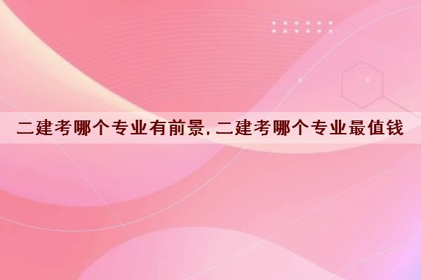 二建考哪个专业有前景,二建考哪个专业最值钱 二建考哪个专业有前景,二建考哪个专业最值钱