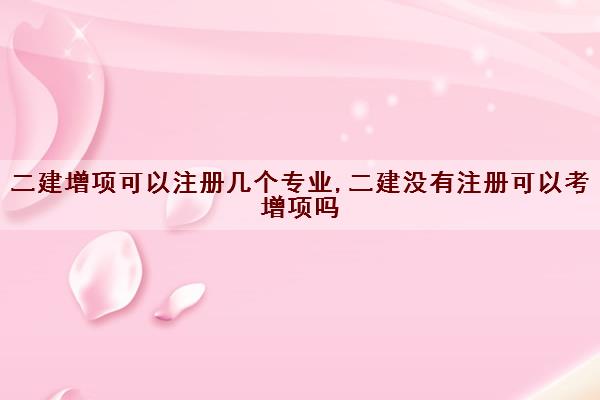 二建增项可以注册几个专业,二建没有注册可以考增项吗