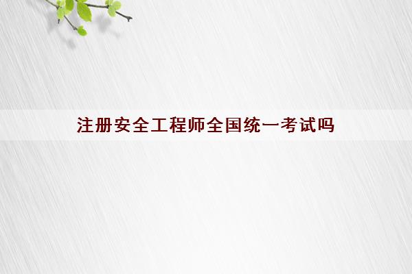 注册安全工程师全国统一考试吗