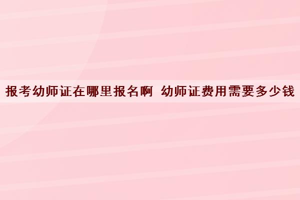 报考幼师证在哪里报名啊 幼师证费用需要多少钱