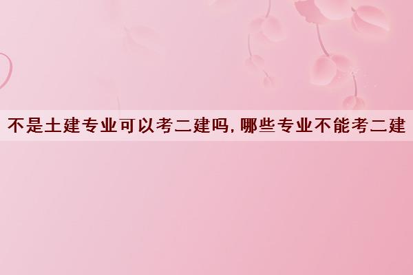不是土建专业可以考二建吗,哪些专业不能考二建 不是土建专业可以考二建吗,哪些专业不能考二建