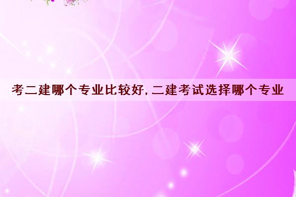 考二建哪个专业比较好,二建考试选择哪个专业 考二建哪个专业比较好,二建考试选择哪个专业