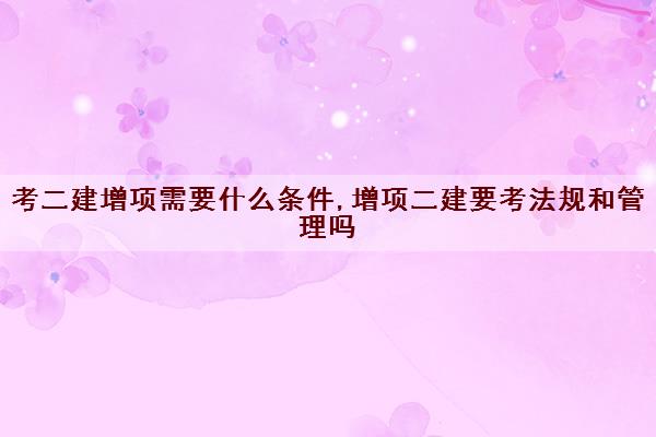 考二建增项需要什么条件,增项二建要考法规和管理吗