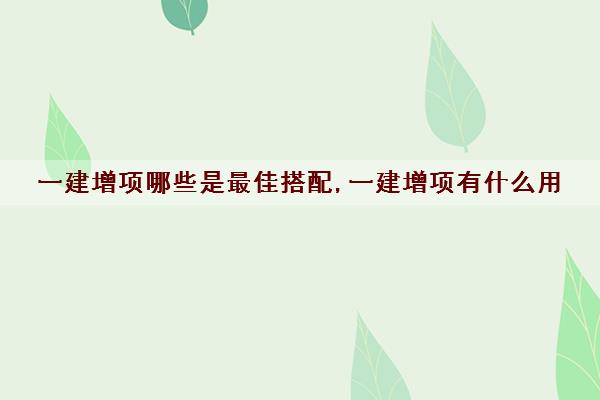 一建增项哪些是最佳搭配,一建增项有什么用 一建增项哪些是最佳搭配,一建增项有什么用