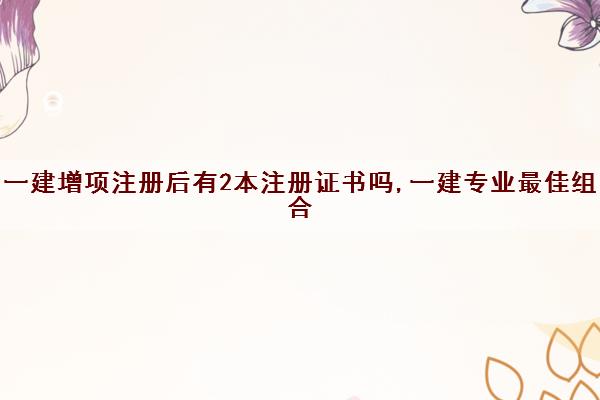 一建增项注册后有2本注册证书吗,一建专业最佳组合