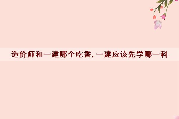 造价师和一建哪个吃香,一建应该先学哪一科