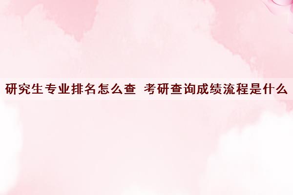 研究生专业排名怎么查 考研查询成绩流程是什么 研究生专业排名怎么查 考研查询成绩流程是什么