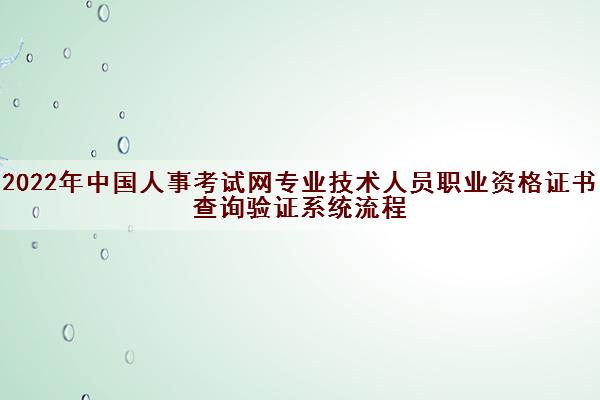 2022年中国人事考试网专业技术人员职业资格证书查询验证系统流程