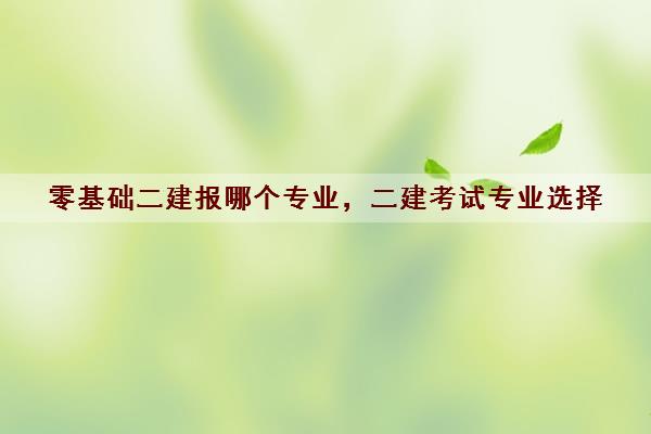 零基础二建报哪个专业,二建考试专业选择 零基础二建报哪个专业,二建考试专业选择