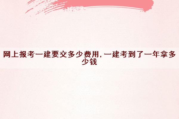 网上报考一建要交多少费用,一建考到了一年拿多少钱