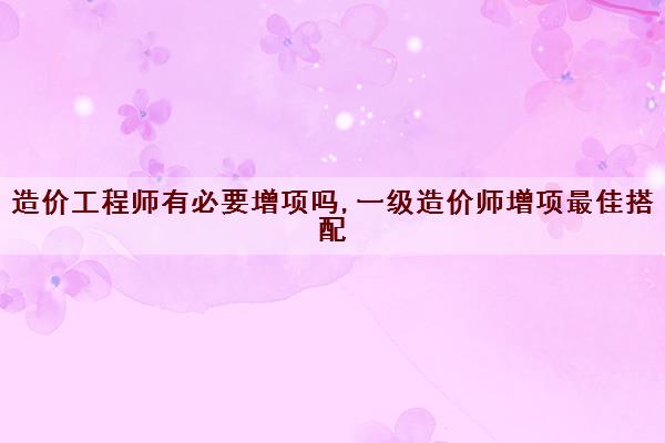 造价工程师有必要增项吗,一级造价师增项最佳搭配