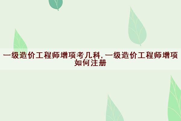 一级造价工程师增项考几科,一级造价工程师增项如何注册