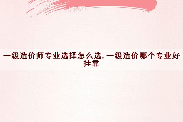 一级造价师专业选择怎么选,一级造价哪个专业好挂靠