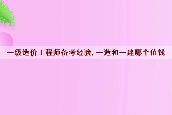 一级造价工程师备考经验,一造和一建哪个值钱