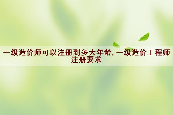 一级造价师可以注册到多大年龄,一级造价工程师注册要求