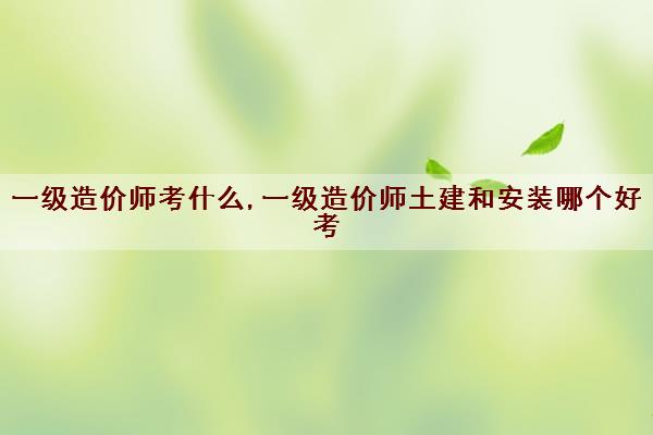 一级造价师考什么,一级造价师土建和安装哪个好考 一级造价师考什么,一级造价师土建和安装哪个好考