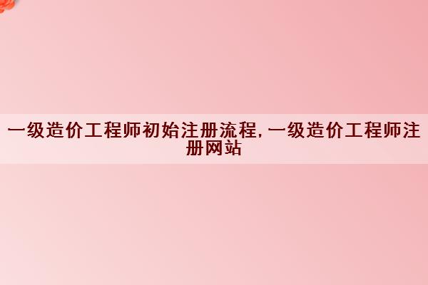 一级造价工程师初始注册流程,一级造价工程师注册网站