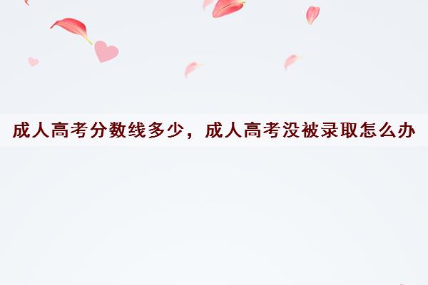 成人高考分数线多少，成人高考没被录取怎么办