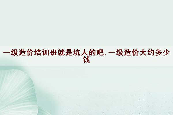 一级造价培训班就是坑人的吧,一级造价大约多少钱