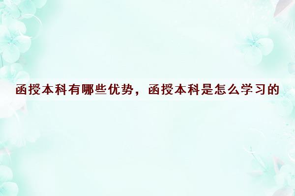 函授本科有哪些优势,函授本科是怎么学习的 函授本科有哪些优势,函授本科是怎么学习的