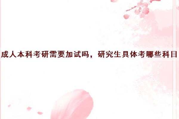 成人本科考研需要加试吗，研究生具体考哪些科目