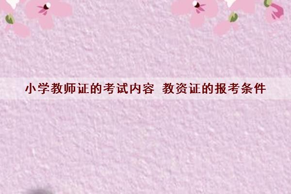 小学教师证的考试内容 教资证的报考条件
