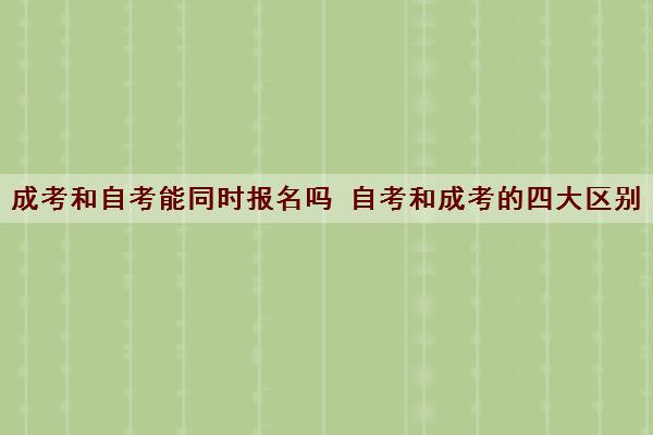 成考和自考能同时报名吗 自考和成考的四大区别