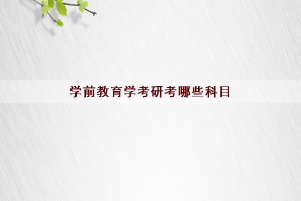 学前教育学考研考哪些科目 学前教育学考研考哪些科目