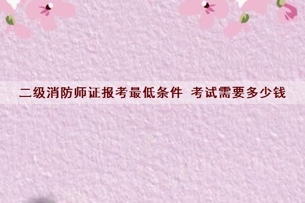 二级消防师证报考最低条件 考试需要多少钱 二级消防师证报考最低条件 考试需要多少钱