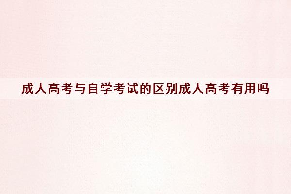 成人高考与自学考试的区别成人高考有用吗 成人高考与自学考试的区别成人高考有用吗