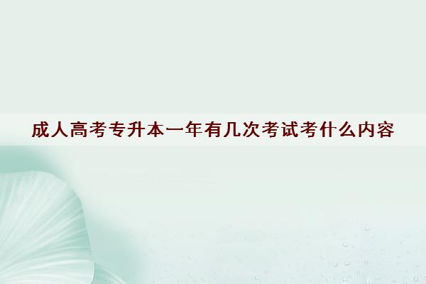 成人高考专升本一年有几次考试考什么内容 成人高考专升本一年有几次考试考什么内容
