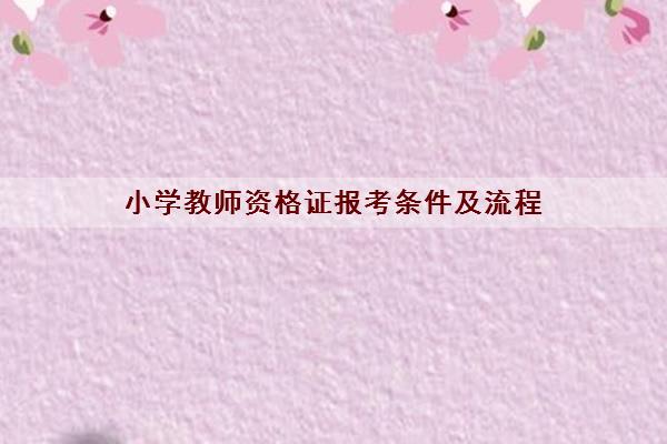 小学教师资格证报考条件及流程 小学教师资格证报考条件及流程