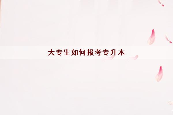 大专生如何报考专升本 大专生如何报考专升本