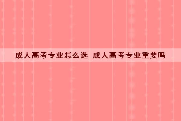 成人高考专业怎么选 成人高考专业重要吗