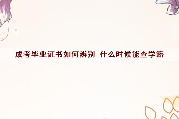 成考毕业证书如何辨别 什么时候能查学籍