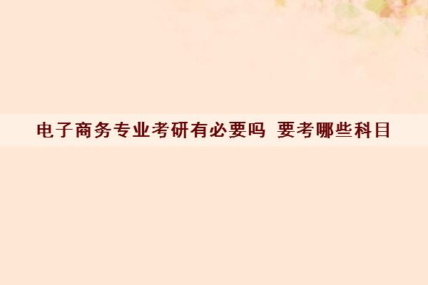 电子商务专业考研有必要吗 要考哪些科目