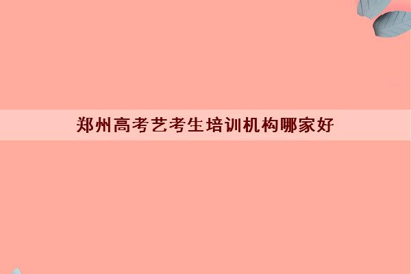 郑州高考艺考生培训机构哪家好