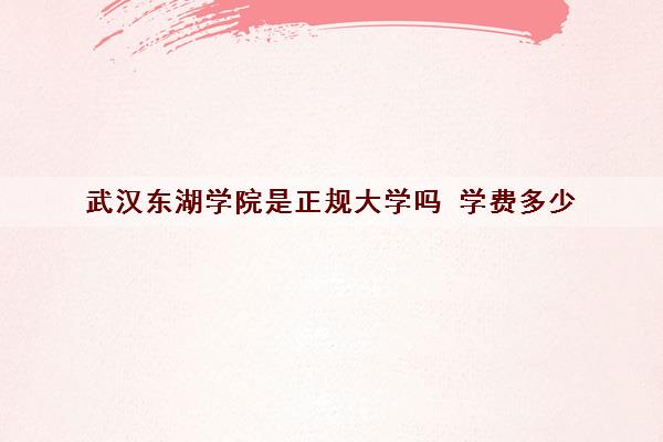 武汉东湖学院是正规大学吗 学费多少 武汉东湖学院是正规大学吗 学费多少