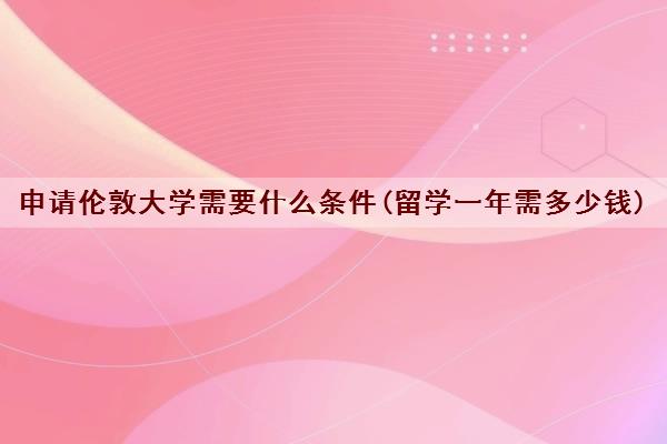 申请伦敦大学需要什么条件(留学一年需多少钱)