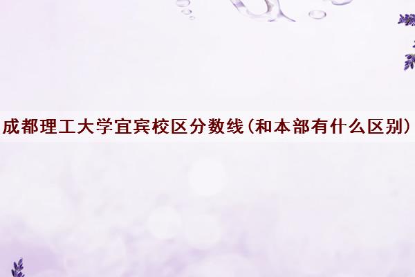 成都理工大学宜宾校区分数线(和本部有什么区别)