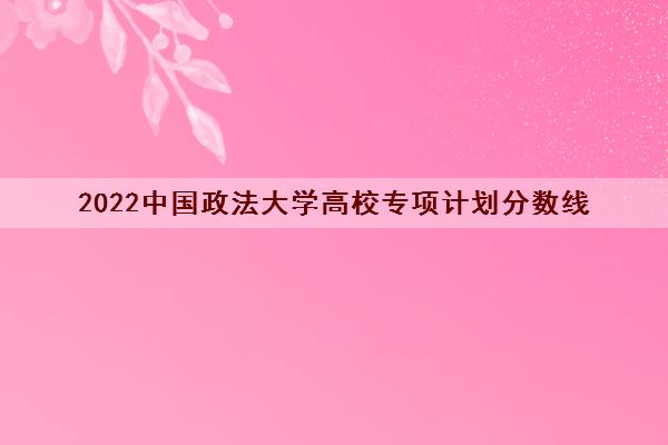 2022中国政法大学高校专项计划分数线(限报几所)