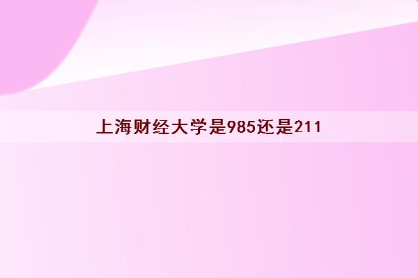 上海财经大学是985还是211(上海财经大学录取分数线2021)