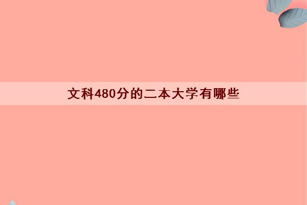 文科480分的二本大学有哪些(文科二本大学推荐)