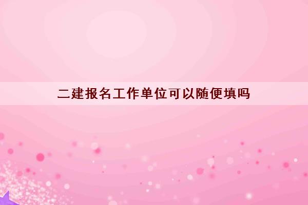 二建报名工作单位可以随便填吗(报名必须通过公司吗)