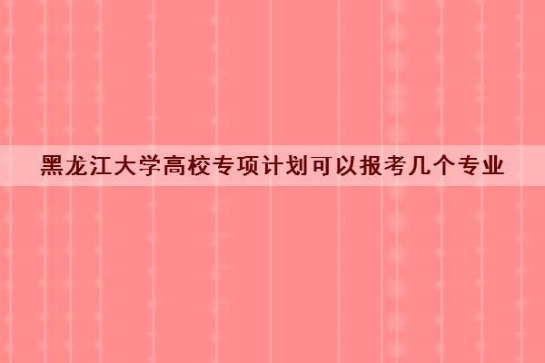 黑龙江大学高校专项计划可以报考几个专业(2021分数线)