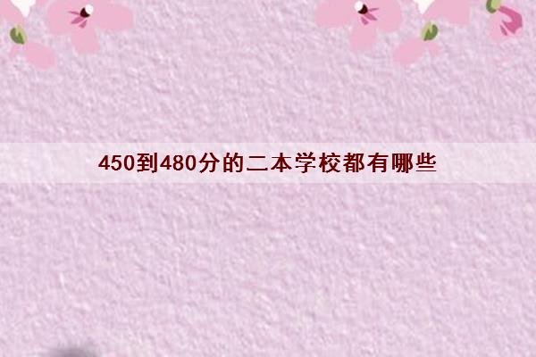 450到480分的二本学校都有哪些(现在报高考教育培训有用吗)