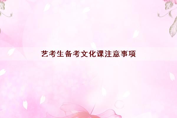 艺考生备考文化课注意事项(艺考生文化课特点)